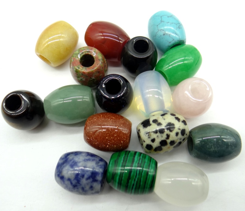16*18mm Natürliche Stein Quarz kristall Opal Unakite große loch perle anhänger Für diy Schmuck machen halskette Armband zubehör 1PC
