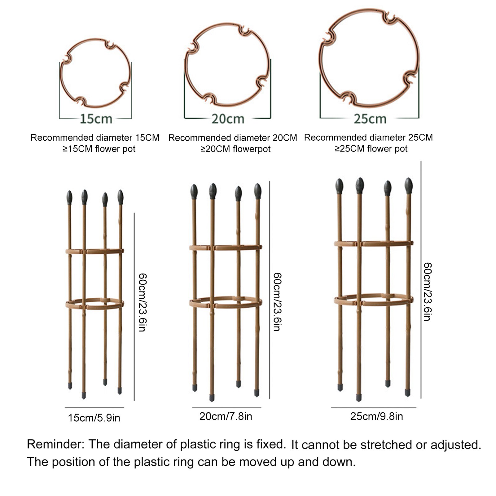 Plant Climbing Frame Support Cage Flower Holder Gardening Tool Rattan Plant Frame Rose Clematis Bamboo Pole Support Frame
