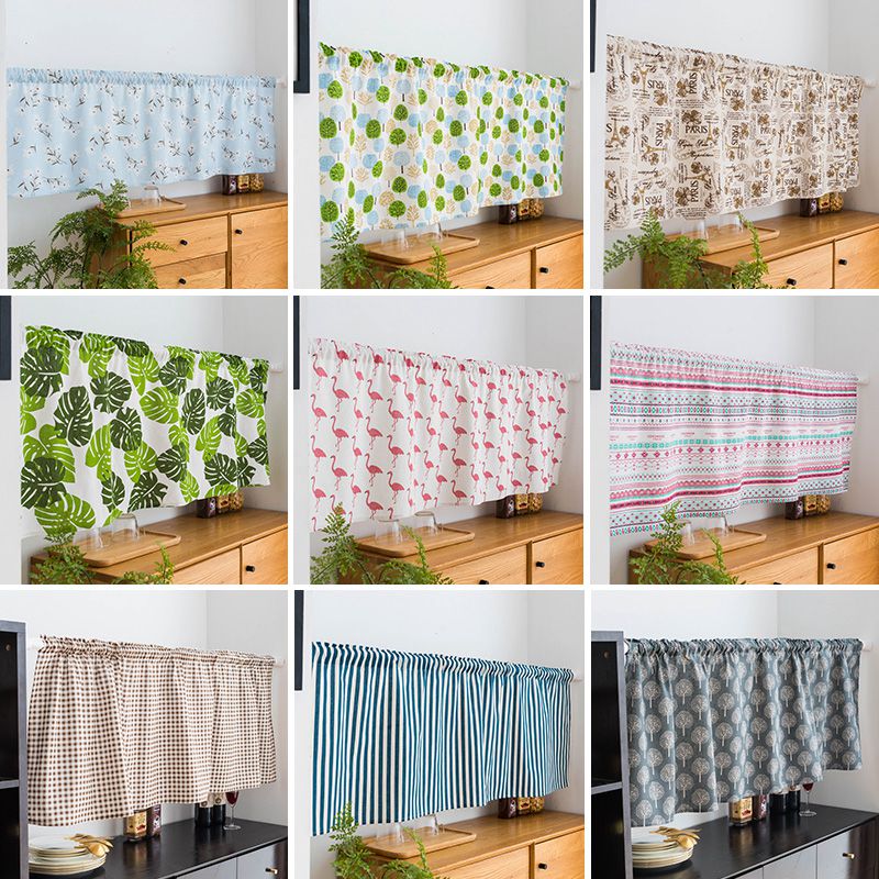 Keuken Korte Gordijn Weg Pocket Gordijn Voor Kastdeur Bloemen Half Gordijn Elegante Raam Gordijnen Cafe Woonkamer Decoratie