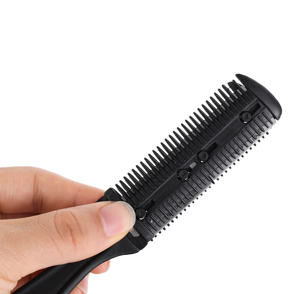 Maquinilla de afeitar de doble cara, maquinilla de afeitar para adelgazamiento de pelo, peine de peluquería de , herramienta de peinado de Color aleatorio, 1 ud.