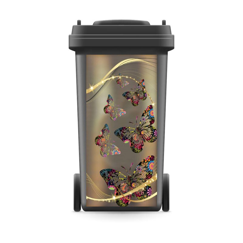 Modern förnya soptunnan klistermärke hem levande vinyl avtagbar vattentät klistermärke dekaler kök dekor: 9 / 37 x 82cm( för 240 liter)