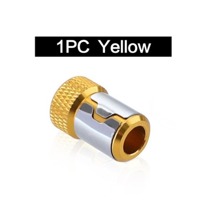 Batch head with magnetic ring Strong tip magnetizing ring Metal screwdriver head universal magnetic ring steel sleeve: yellow