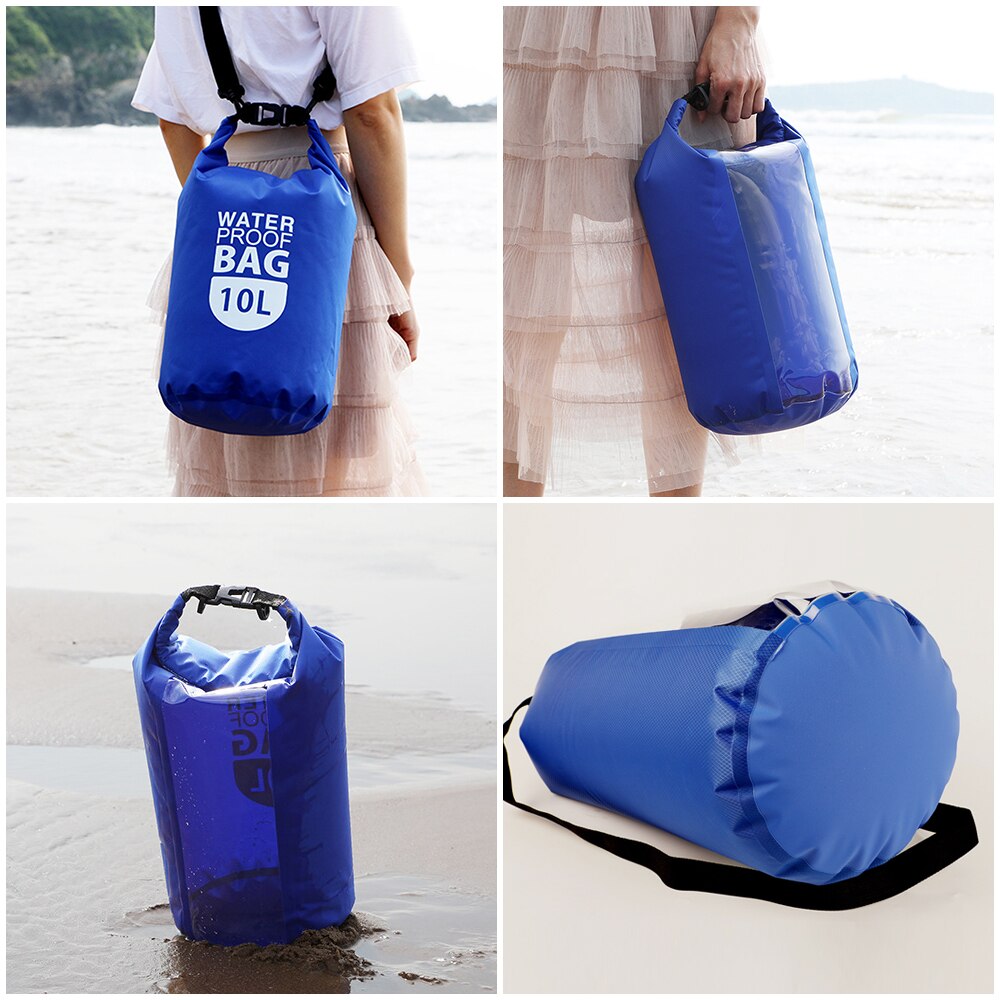 10L Pvc Droog Waterdichte Drijvende Zak Roll Top Dry Bag Water Sport Opbergtas Lichtgewicht Dry Sack Rivier Trekking Tassen