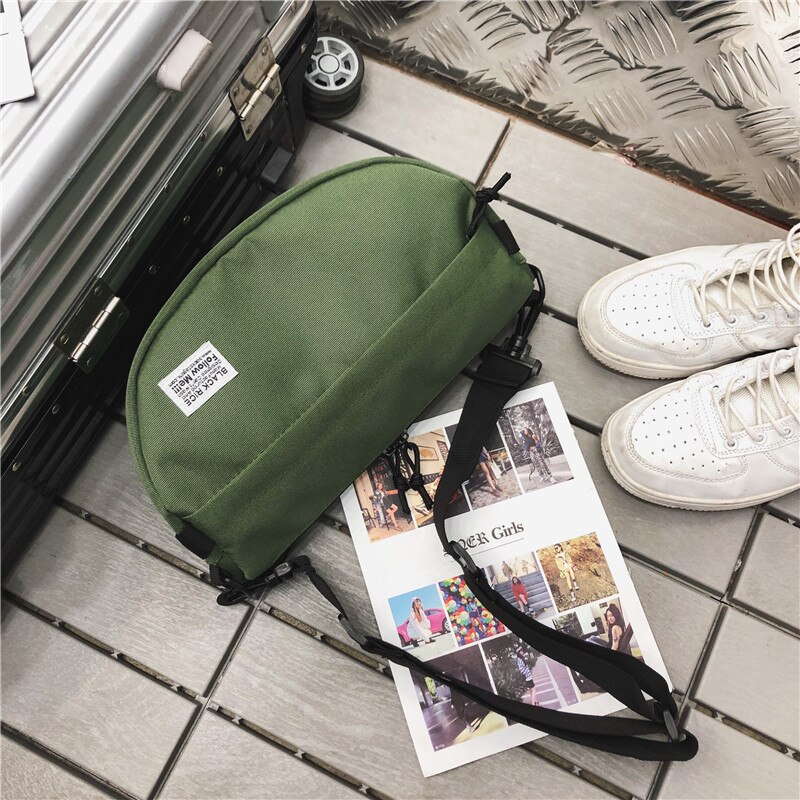 Harajuku Shoulder Bag Men Chest Bags Street Style Trend Canvas Crossbody Bag Casual Unisex Outdoor Crossbody Chest Pack Bags: green
