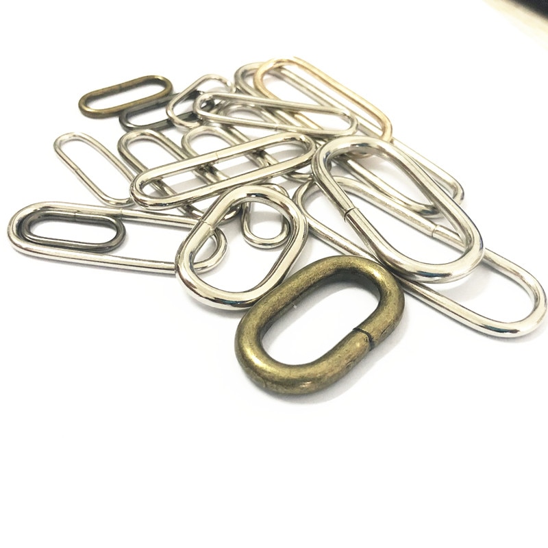100 stücke metall Oval Ring Uhr bekleidungs Schnallen DIY Zubehör Nähen 16mm 20mm 25mm 32mm 35mm 38mm 50mm 65mm