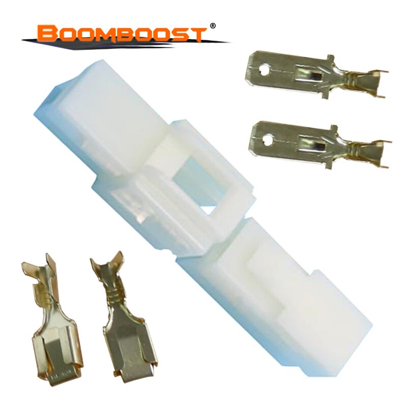 50 set For Motorcycle Ebike Car Automotive 6.3 Electrical Wire Connector Terminal Plug Kits Male Female Cable 6.3mm 2/4/6 pin: 50set 2P6.3