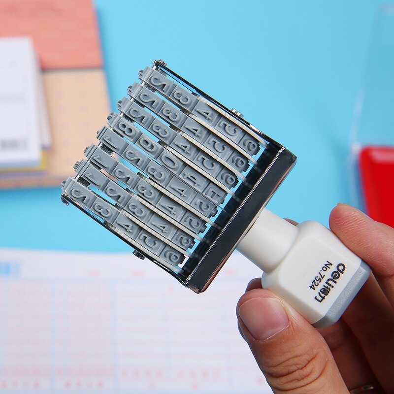 Delikatesseforretning 8- -cifret dato seglnummer segl justerbar produktionsdato planner frimærker bullet journal stempel dagbog stempel til journal