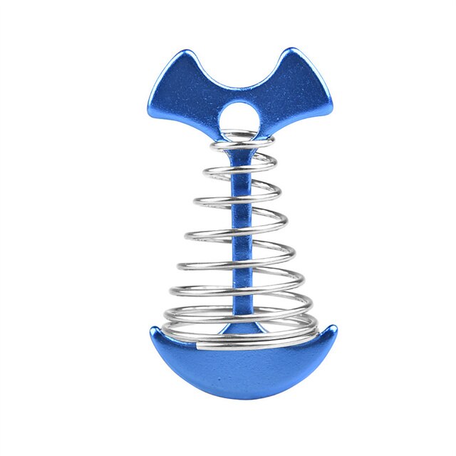 Cheville de tente à ressort en aluminium, cordes à vent, chaînes d&#39;ancrage, boucle à clous, équipement de Camping, accessoires d&#39;extérieur: Blue