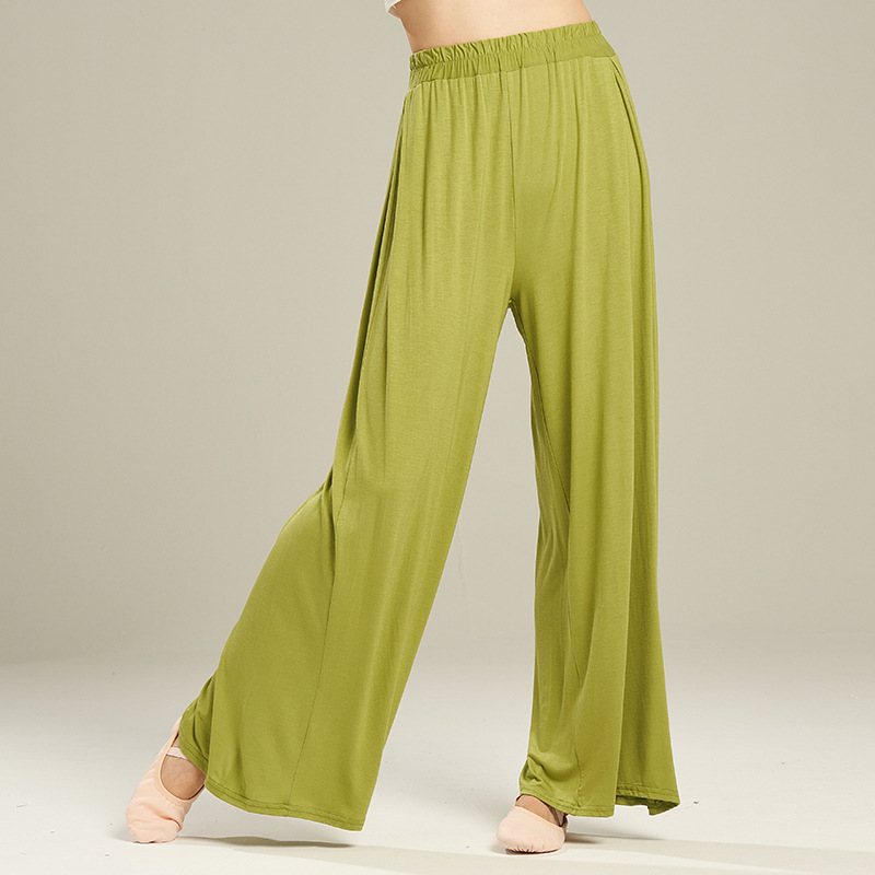 12 farben modal modern tanzen Hosen Für Frauen verlieren Breite Bein Elastische Ballett Ausbildung Hosen Hohe Taille Klassischen Tanz Damen: XL / Elfenbein