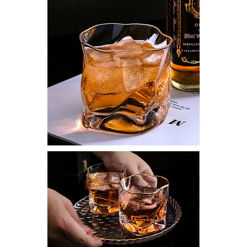 Krystall whiskyglass uregelmessig stilfritt vinglass drikkeglass kopp til whisky vin vodka bar klubb øl vinglass