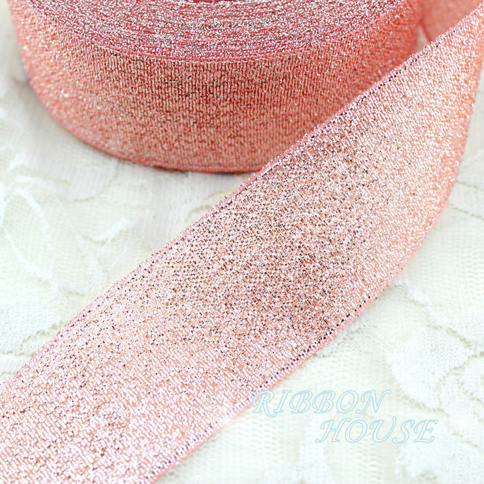 (25 Yards/Roll) Roze Vlees Metallic Glitter Lint Kleurrijke Pakket Linten