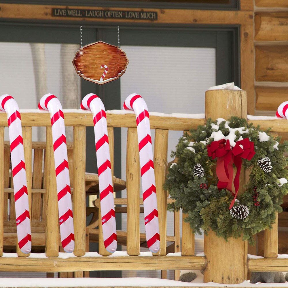 Halloween PVC Inflatable Blow Up Cane Walking Stick Crutch Party Fancy Accessory Christmas X'Mas Festival Crutch Toy