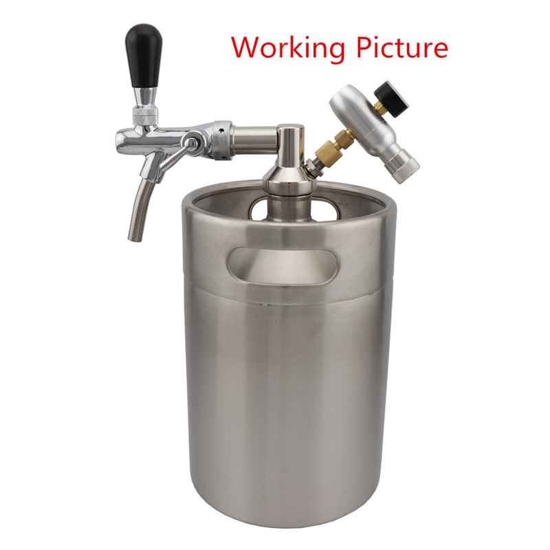 Mini grifo dispensador de barril de acero inoxidable, lanza de Growler de cerveza con Control de flujo, grifo de cerveza y Kit de cargador de Co2, juego de barra casera
