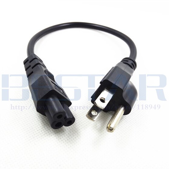 NEMA 5-15P 3pin male plug to IEC 320 C5 IEC320 Cloverleaf short AC Power cable cord 20CM For AC Adapter Laptop Notebook