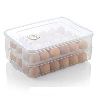 dumpling oppbevaringsboks plast kjøleskap frisk-holde 2-4 etterslep bærbar stabelbar dumpling container holder organizer: 8