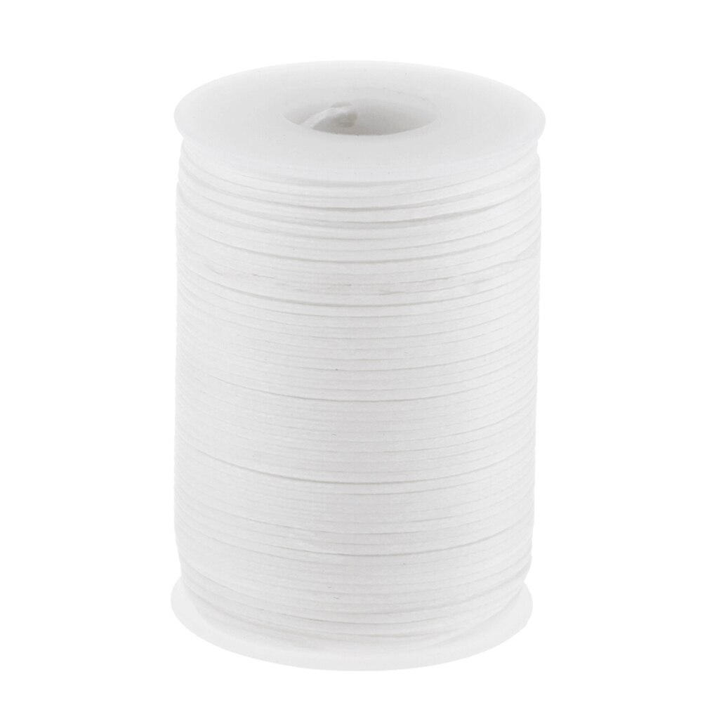 1 Roll 60m Length Polyester Strong Sewing Waxed Thread Leather Line Hand Craft Accessories 1mm Diameter: White 