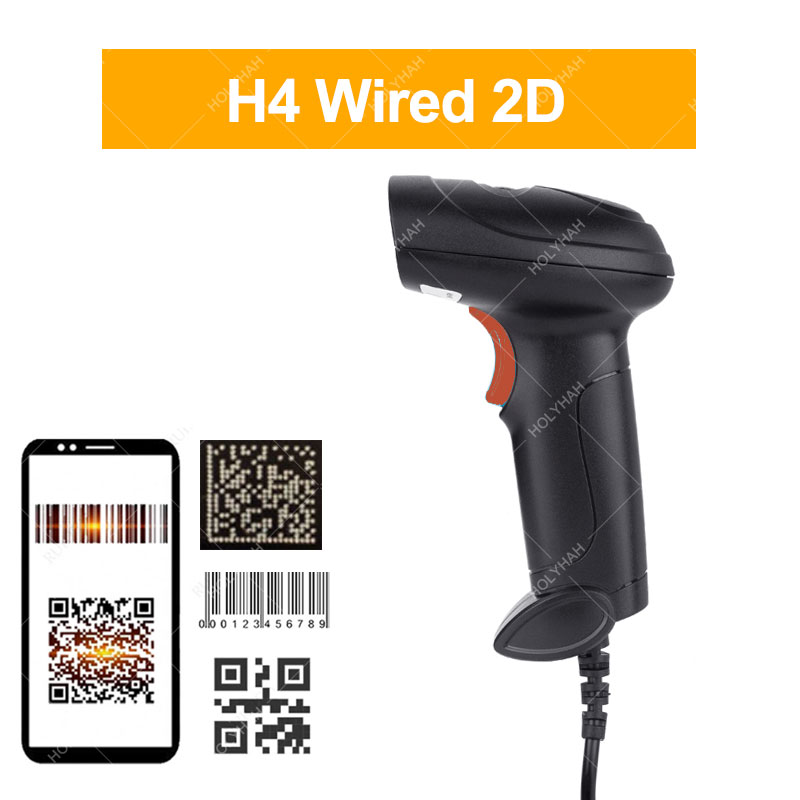 Holyhah Barcode Scanner H4 wired H4W wireless 2D and H4B Bluetooth 2D barcode reader