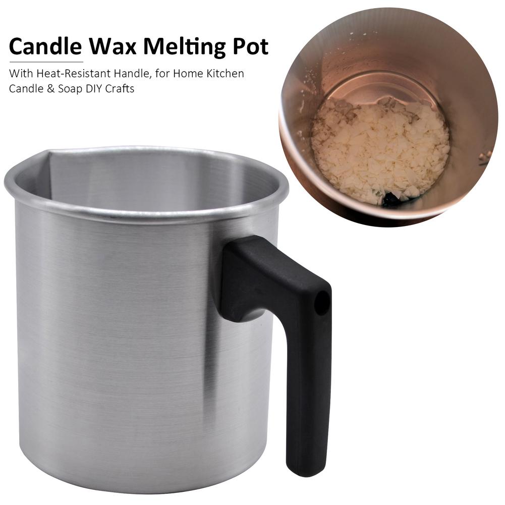 Pot à Cire Melting Pot 1.2L En Aluminium Avec Bec Verseur - Pour Fabrication Bougies, Savon, Chocolat, Poignée Résistante