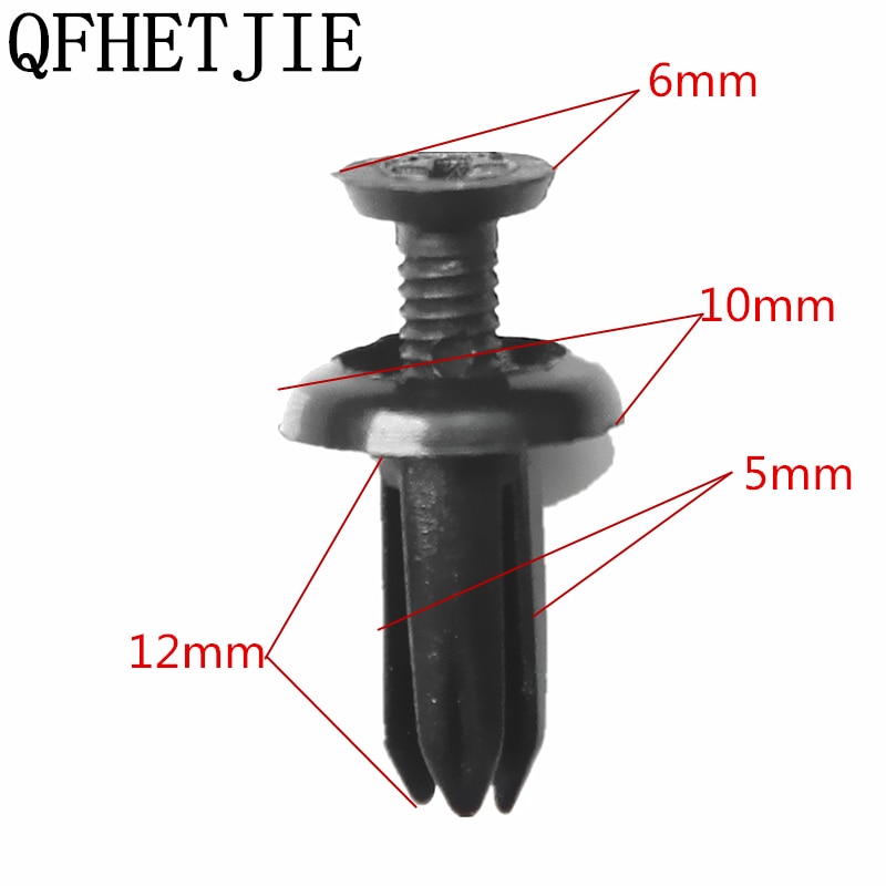 QFHETJIE-sujetadores automotrices de 5mm, remaches de expansión de plástico de uso Universal, Clips tipo Push-Type de puerta de carpeta de decoración de coche, 100 Uds.