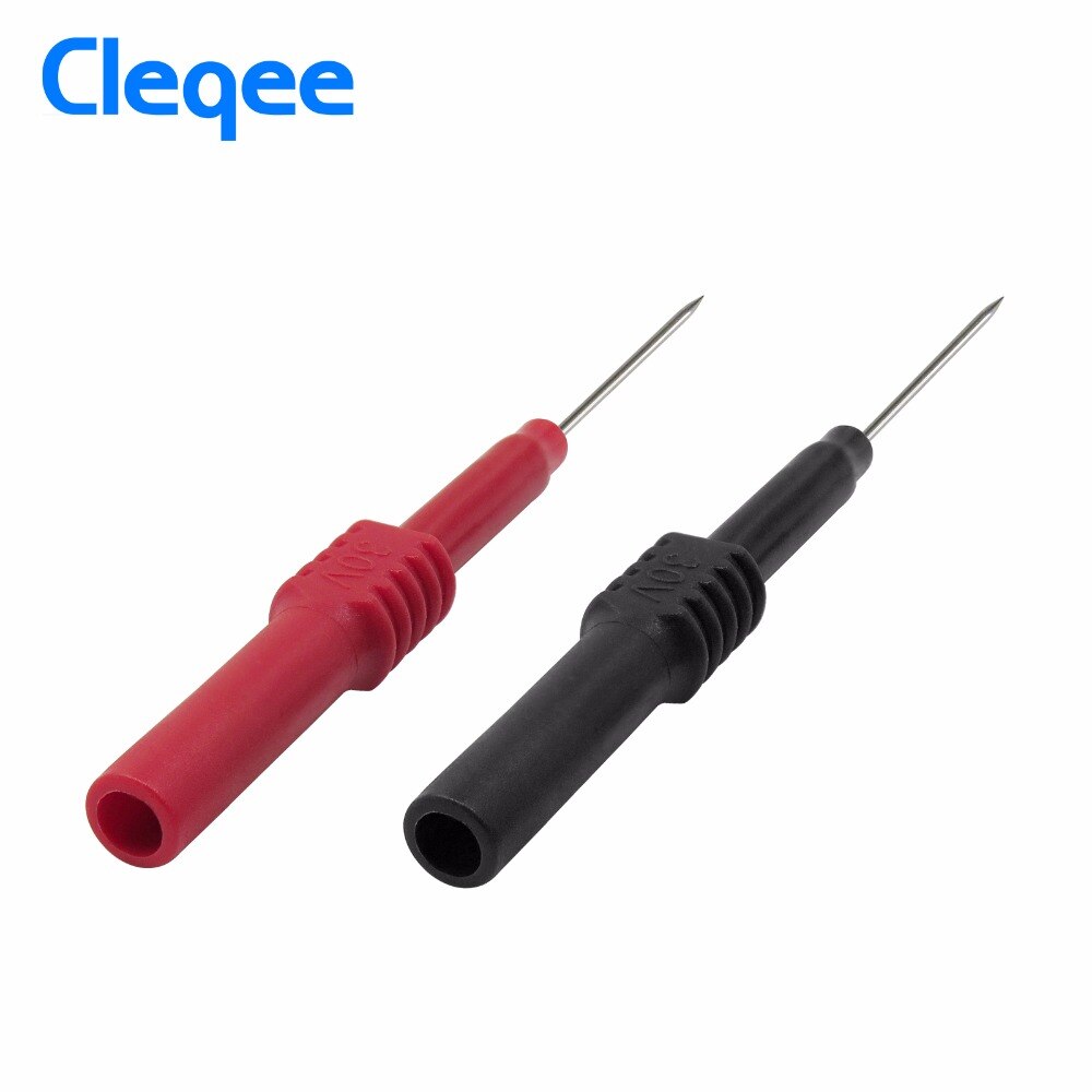 Cleqee P5009 10 Stuks Zachte Pvc Isolatie Piercing Naald Niet-destructieve Multimeter Test Probes Rood/Zwart