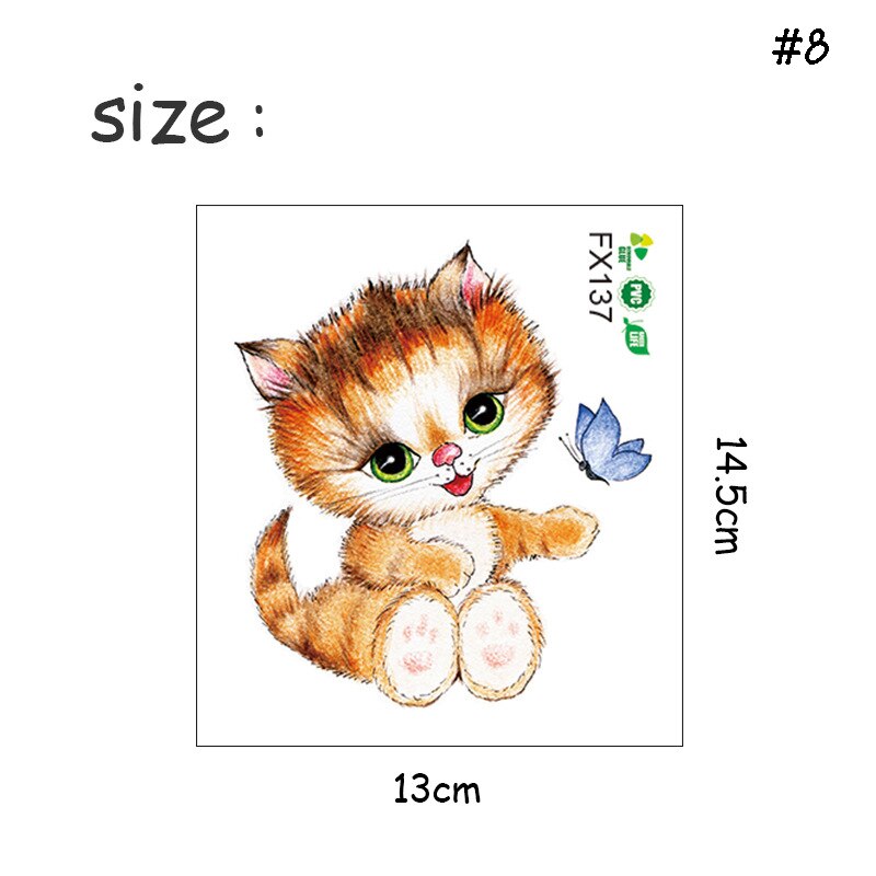 Vandtætte kat toilet klistermærker badeværelse toilet stue boligindretning sød kat mærkat plakat baggrund wallstickers kunst overføringsbilleder: Rød