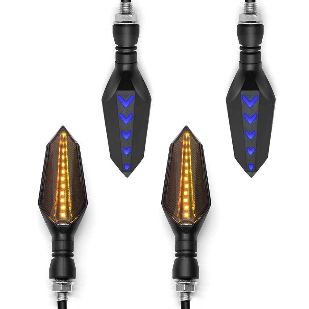Universele Motorfiets 12V Led Knipperlichten Blinker Voor Achter Verlichting Voor Suzuki Gsf 1250 1200 650 Bandit Gsx 1250 1400 650F: 2 pairs Yellow-Blue