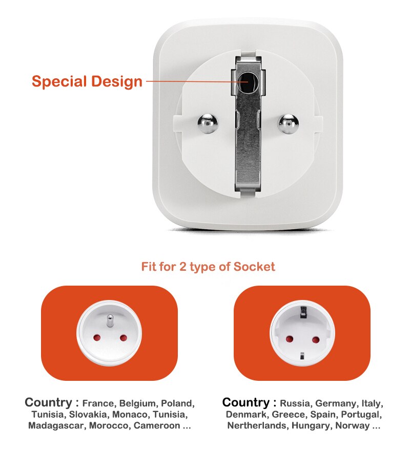 Tuya zigbee smart plug  eu 16a power monitor timer socket smart home wireless compatible alexa google home assistant