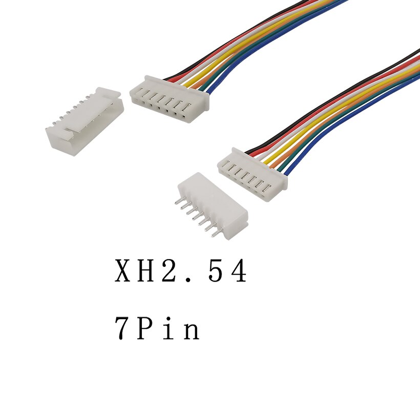 5/10Sets 2P 3P 4P 5P 6P 7P 8P 9P 10Pin Pitch 2.54mm JST XH2.54 XH 2.54mm Male Female Plug Socket Wire Cable Connector 20CM 26AWG: 7Pin / 10 Sets