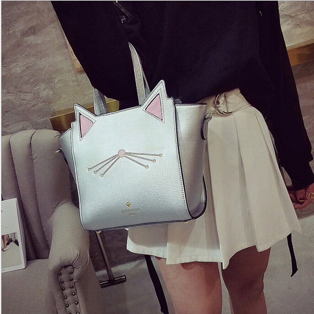 Korea Sweet Ladies Bags Large Capacity Handbag Lovely Women's Cat Ear Shoulder Bag Messenger Bag Kawaii