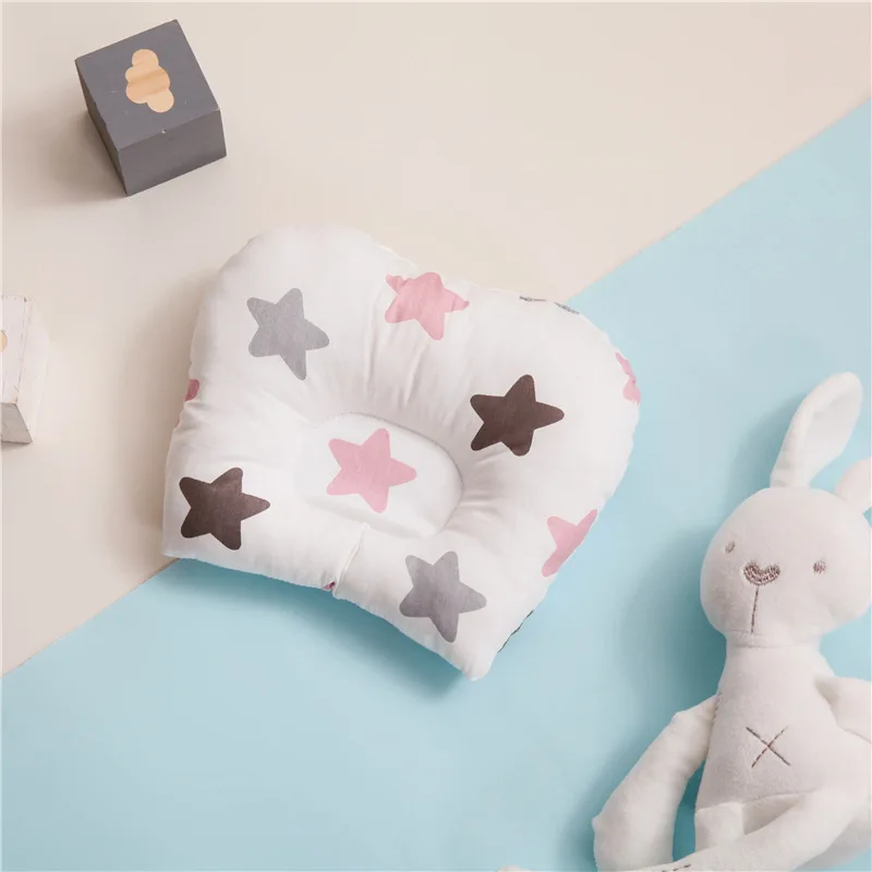 Baby Nursing Pillow Infant Newborn Sleep Support Concave Cartoon Pillow Printed Shaping Cushion Prevent Flat Head for 0-3 Year: Blue