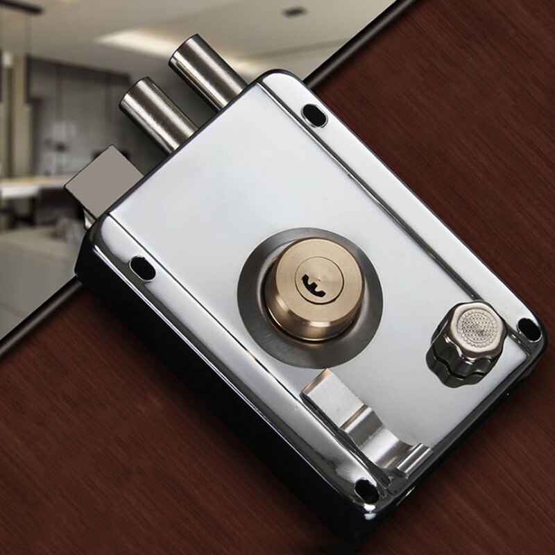 Cerradura de puerta de hierro forjado para Exterior, de media luna candado antirrobo de seguridad con llave, cerradura de puerta de madera, Hardware, cerradura de puerta de dormitorio para el hogar