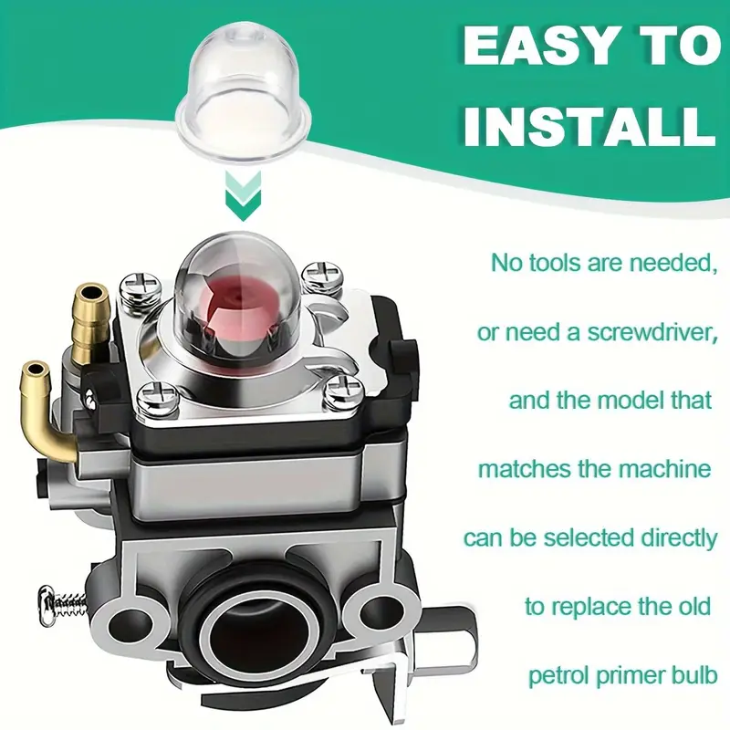 Carburateurstarterlampen voor grasmaaiers, trimmers en haardrogers - Duurzame benzinecapsulepompen - Carburateuronderdelen voor gazon