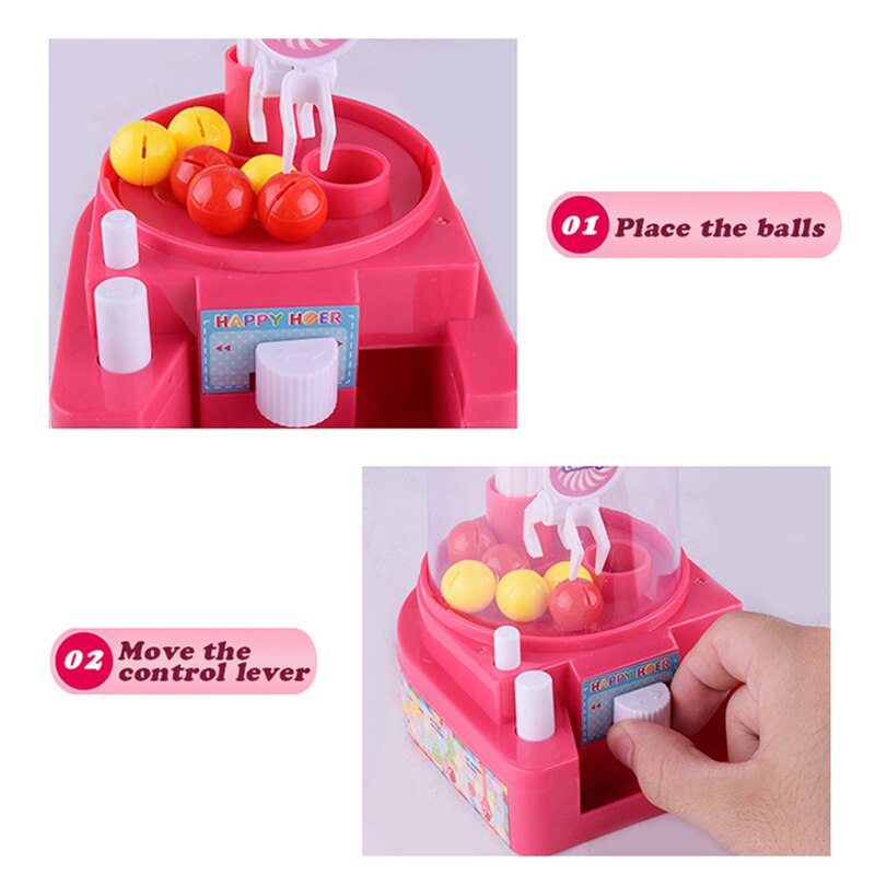 Mini Ball Candy Grabber Vending Arcade Machine Toys for Children Kids Party Claw Finger Indoor Table Game Catcher Crane