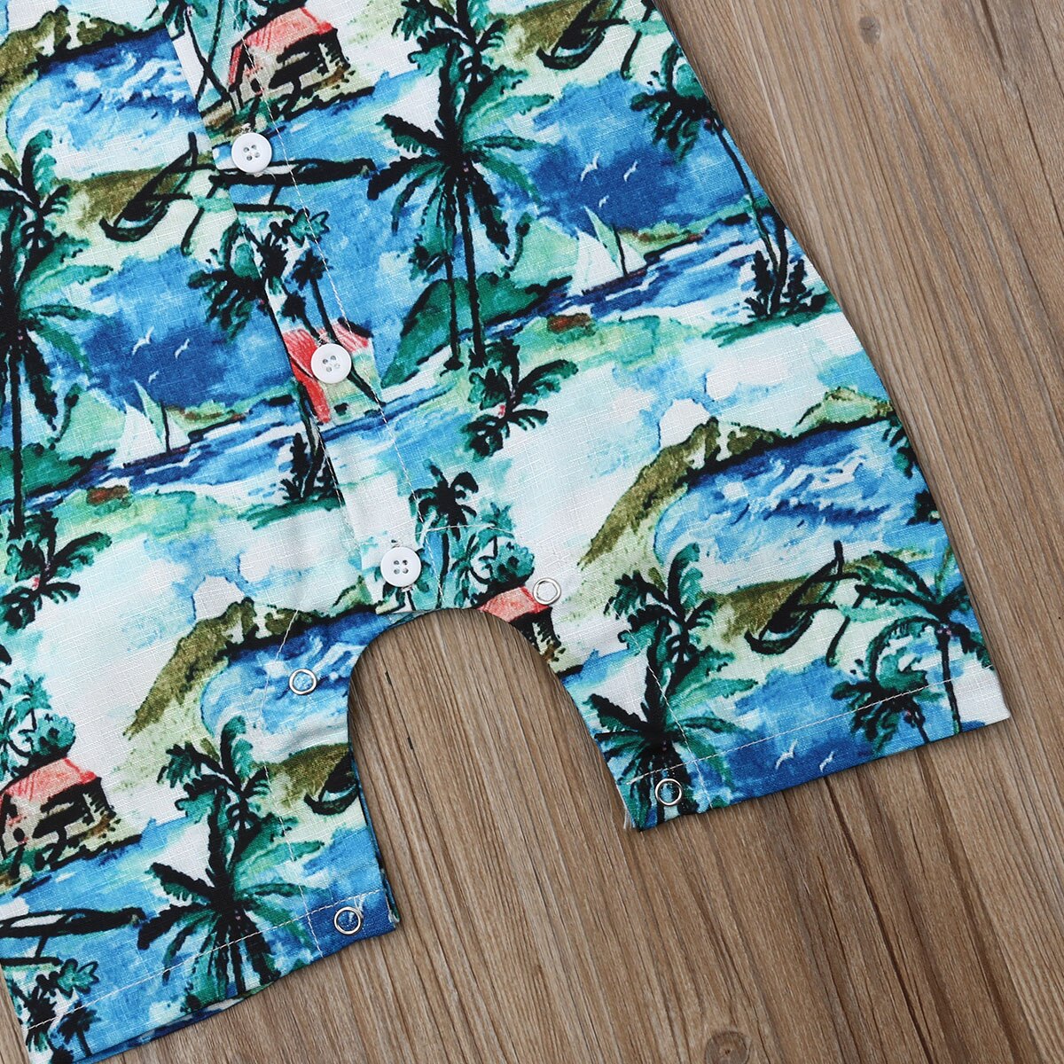 Cute Newborn Baby Boys Hawaii Romper Jumpsuit Trousers Outfits Coconut Tree Print Summer Beach Playsuit Clothes