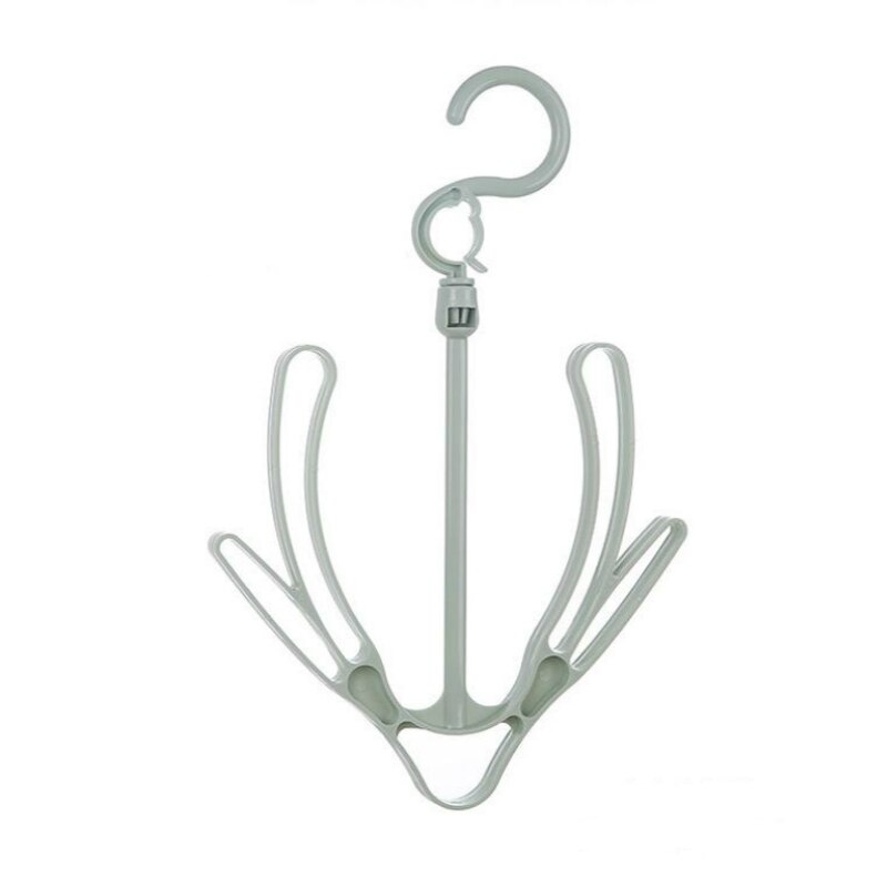 360 degrés rotatif coupe-vent chaussures cintre vêtements suspendus crochet support séchage sacs chaussures pantoufle vêtements Stand arbre: Type A Green