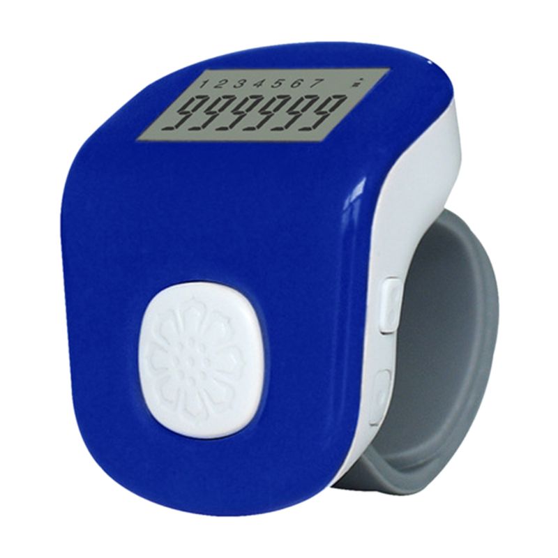 Rechargeable 7-Channel 6-Digit Finger Prayer Counter LCD Silicone Tally Counter