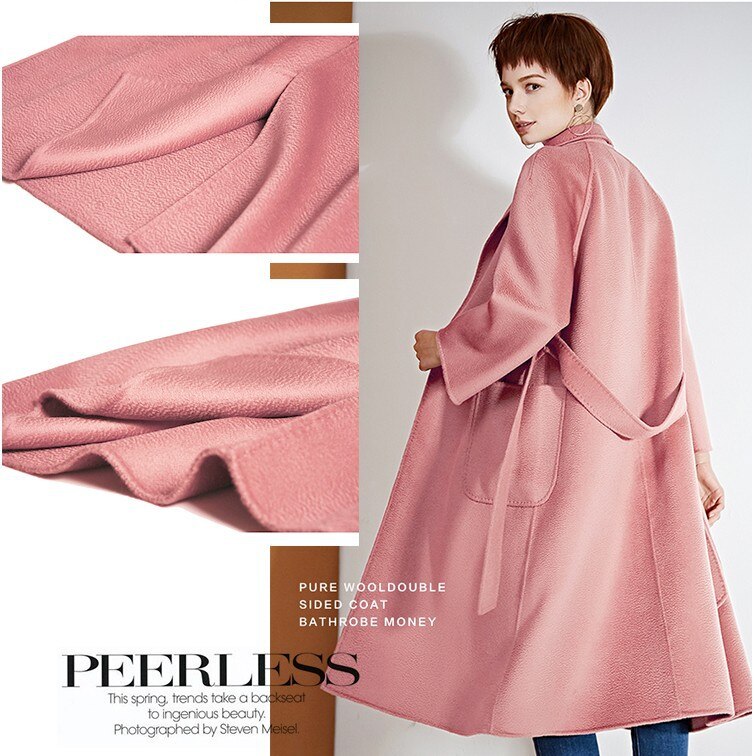 Luxe roze cashmere stof water wave dubbelzijdig zijde kasjmier wollen stof kasjmier doek
