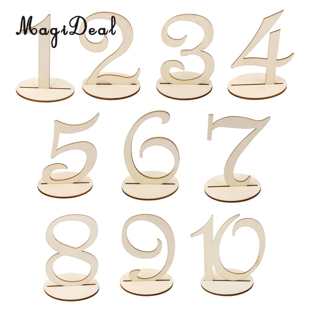 Drewniane okrągłe numery stołów wolnostojące na stół weselny: 1 to 10