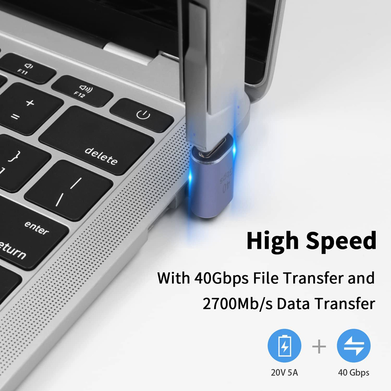 USB4.0 40Gbps OTG C-type 90 degree Adapter 100W 5A USB C to Type C Fast Charging Converter USB C Data Adapter For Macbook 8K60HZ