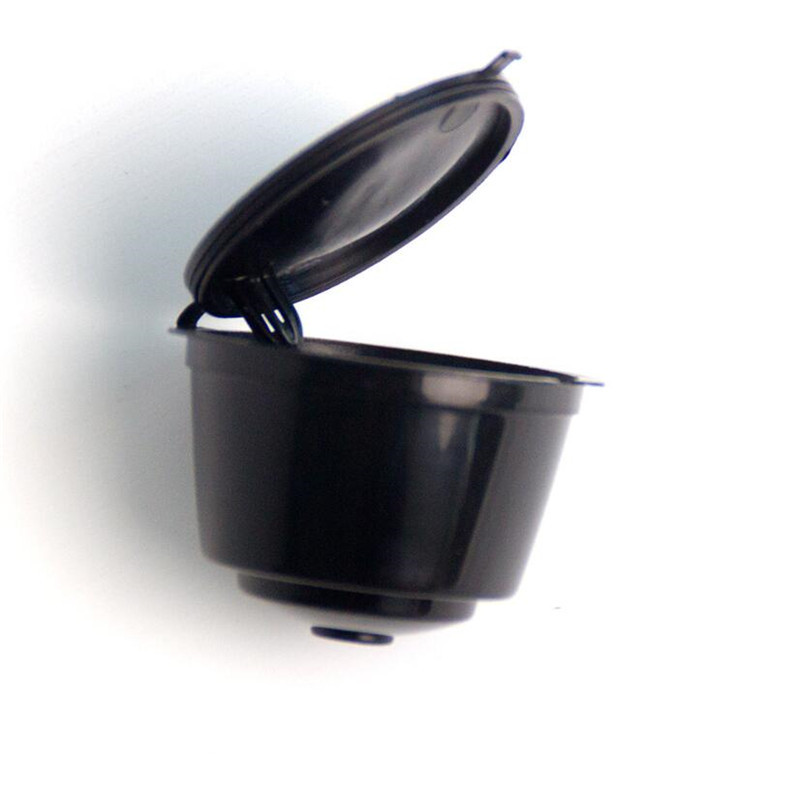 Cápsula de café recargable de plástico de 8 colores Compatible con modelos Dolce Gusto para rellenar cestas de filtro taza de café: Black
