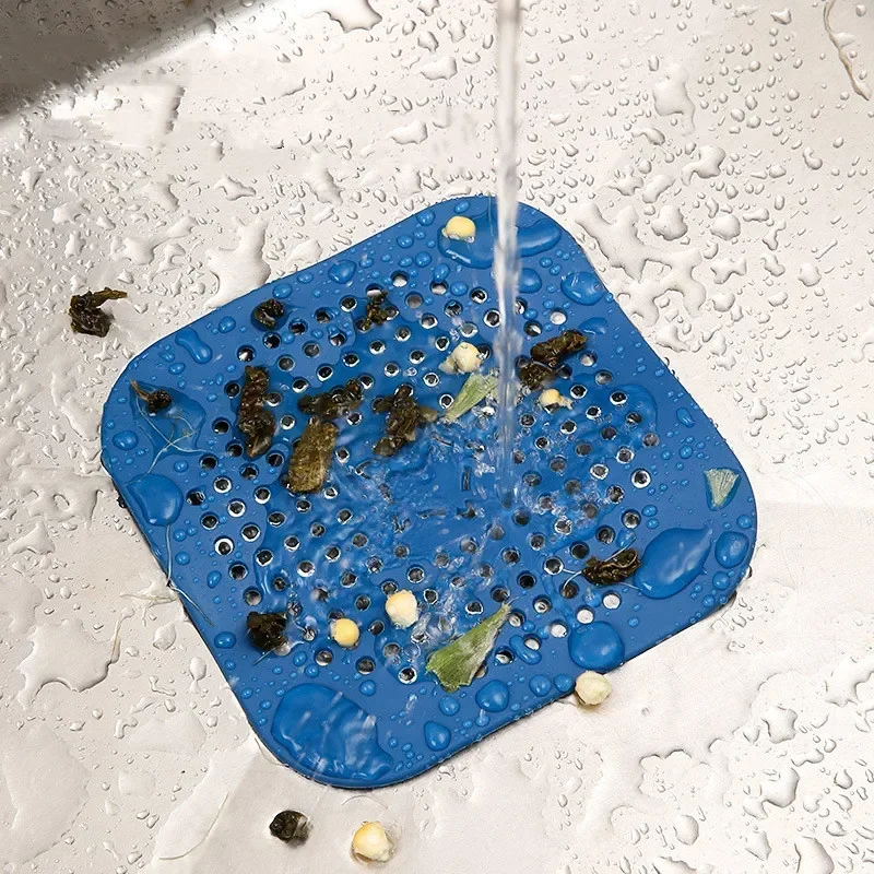 Filtro receptor de pelo de drenaje, colador antibloqueo para fregadero, bañera, suelo de la ducha, cubierta de tapón de silicona, accesorio para cocina y baño, 1 Uds.