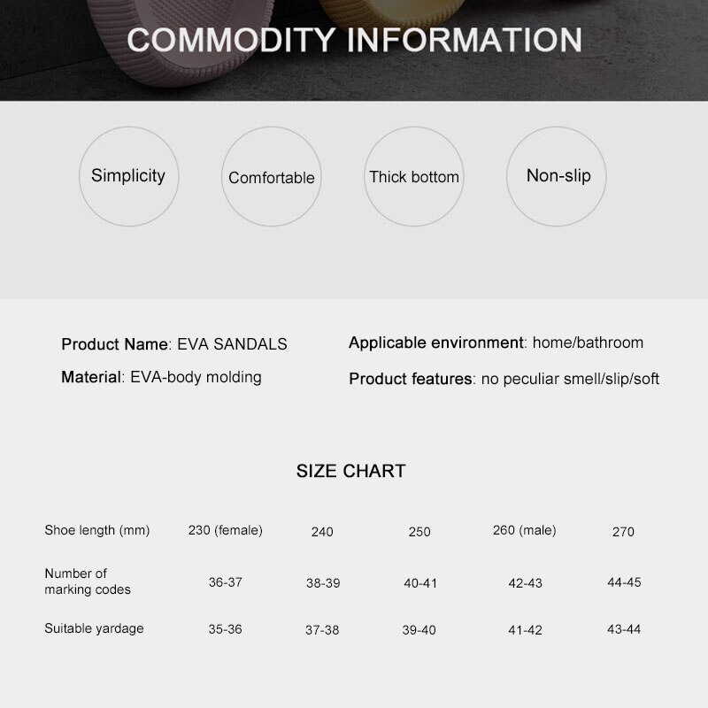 1 par super bløde sandaler hjemmetøfler til kvinder enkle ensfarvede tykke såler skridsikre sandaler udendørs badning mænd hjemmesko
