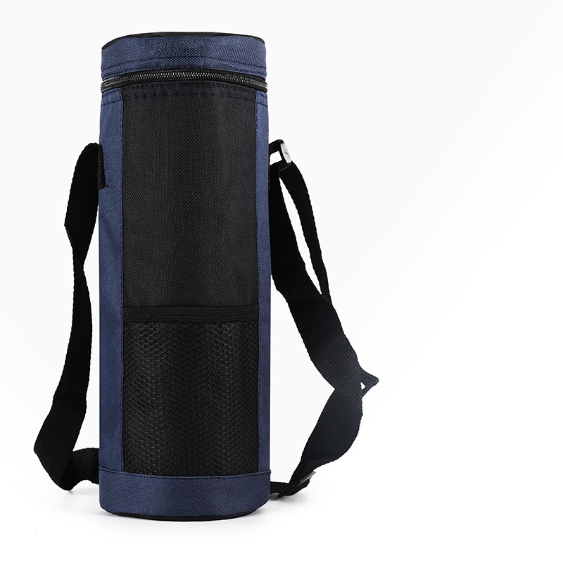 Kjølebag for vannflasker universal vannflaskeveske med høy kapasitet isolert kjølebag utendørs reiser camping fotturer: Mørkeblå