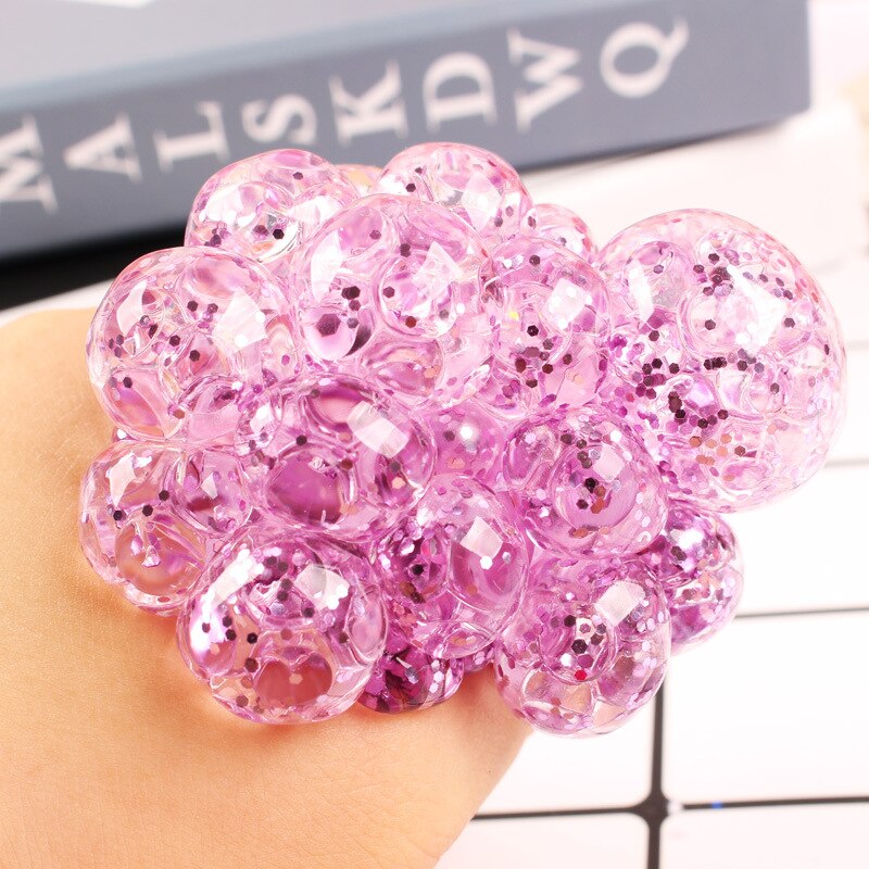 1Pc Decompressie Speelgoed Hand Squeeze Release Druk Kristal Druif Rubber Volwassen Werk Kleurrijke Bal Kinderen Creatieve Zachte Speelgoed 6cm: K