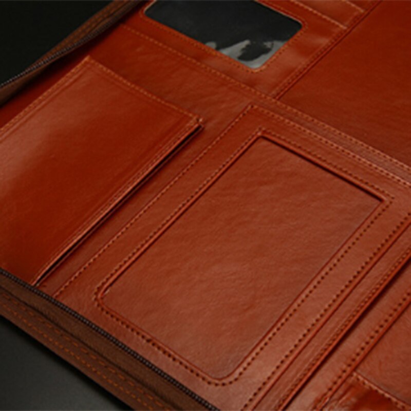 Portable Business Padfolio Portfolio Case,PU Leather Portfolio Folder for School Office Conference Notepad