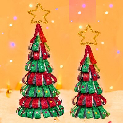 Christmas Tree Children Art&amp;Craft Handcraft Activity Decor DIY Christmas Tree Material Package Handmade Christmas Tree: 12