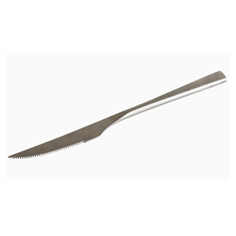 Steak messer und gabel Jahrgang alte edelstahl Westlichen geschirr Nachtisch löffel schneeflocke silber matt messer gabel löffel: Steak Messer