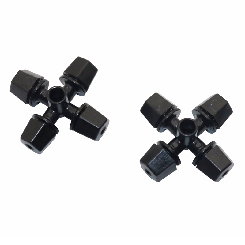 Tuin Cross Verstoven Nozzle 6mm Interface Water Fog Kas Mist Nozzle Tuingereedschap en Apparatuur 100 Pcs