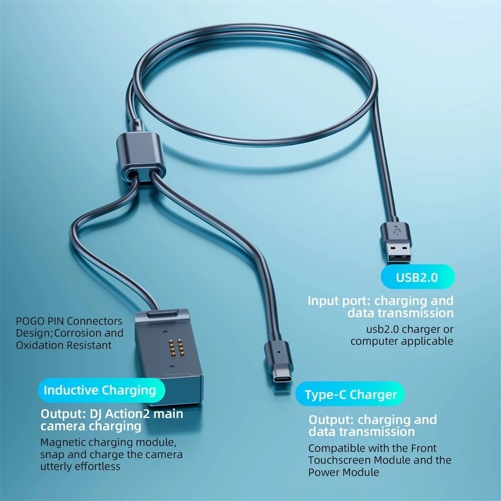 DJI Aktion 2 Magnetische Ladegerät Basis Montieren mit 2 in 1 Typ-c Schnelle Ladung Adapter USB 2,0 für DJI Osmo Aktion 2 Kamera Zubehör
