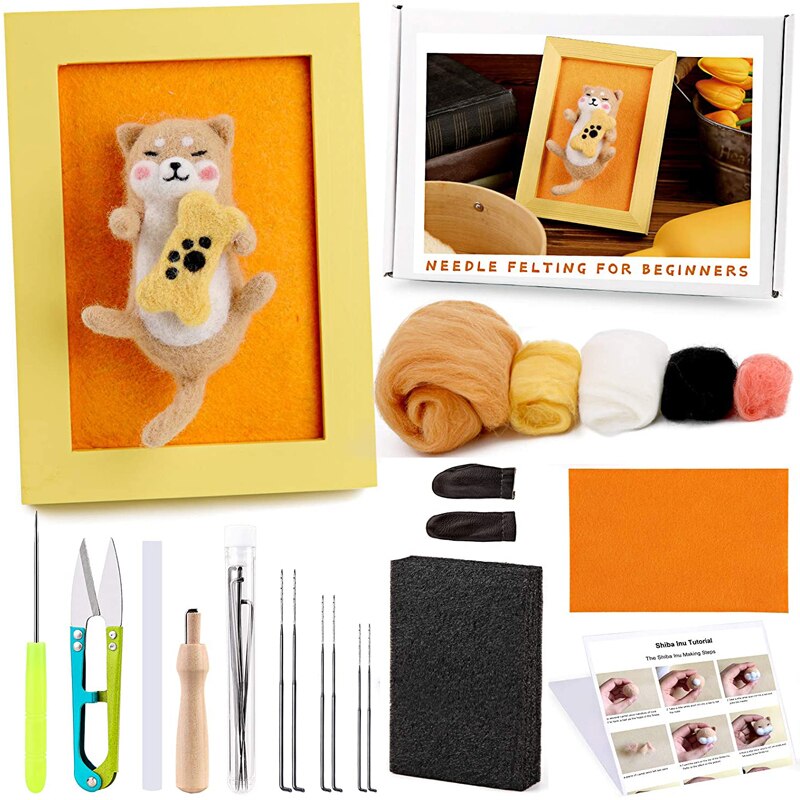 Kit de Fieltro de Lana para Hacer Gatos a Mano, Bolsa de Material para Principiant, Regalos de Animal Hechos a Mano - AliExprs 15